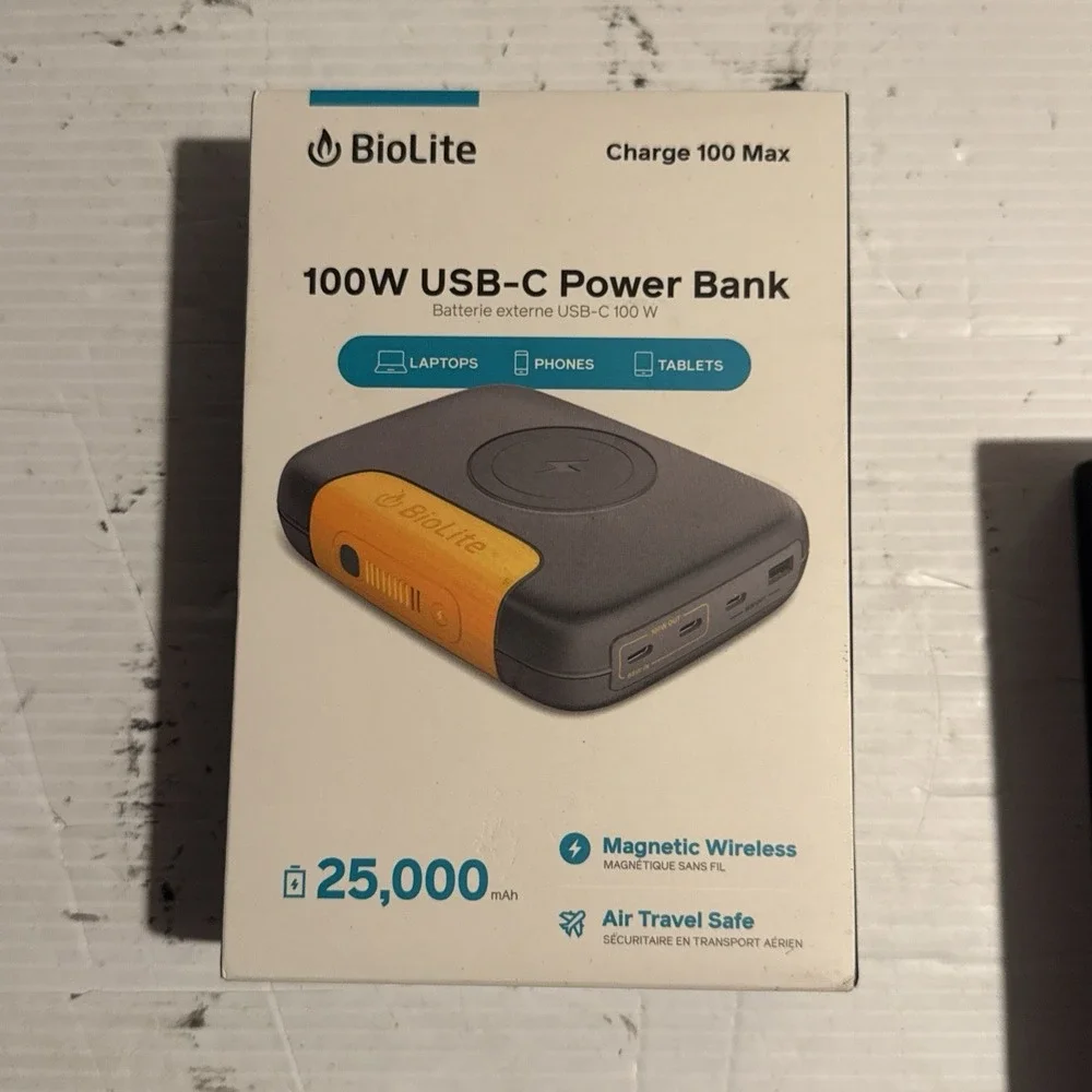BioLite Charge 100 Max - 100W USB-C Powerbank/Portable Charger (25,000mAh) - NEW